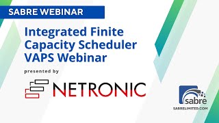 Integrated Finite Capacity Scheduler VAPS Webinar