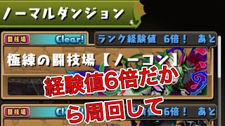 【パズドラ⠀】経験値6倍の、極練の闘技場でランク上げ！