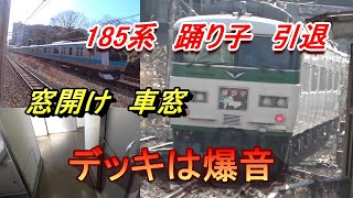 あと２週間１８５系特急踊り子　定期運用引退　窓開け車窓　東京～小田原に乗ってきた