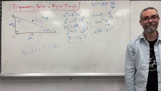 Geometry - Trigonometry and Solving a Right Triangle (ex1)