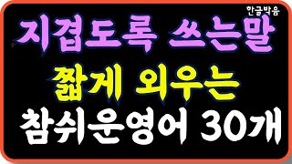 틀어놓기만 해도 외워져요/지겹도록 쓰는말 30개/지겹도록 자주쓰는 말을 짧은 영어로 하면 공부하기 훨씬 쉬워요/ 이것만 반복해서 공부해도 대화 가능/7회 반복재생/한글발음 포함