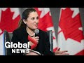 Canadian finance minister Freeland defends federal budget before finance committee | FULL