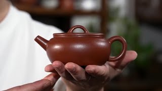 中国宜兴紫砂壶，黄龙山优质原矿红皮龙泥料大彬诗意壶，正宗全手工制作紫砂壶茶器文玩收藏手工艺品茶文化
