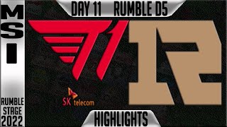 T1 vs RNG Highlights | MSI 2022 Day 11 Rumble Stage D5 | T1 vs Royal Never Give Up