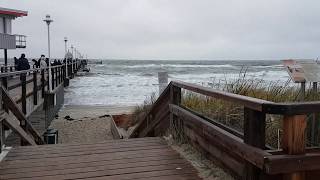 Ostsee Insel Usedom Sturm Benjamin tobt in Zinnowitz Unwetter Sturmflut Januar 2019