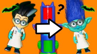 PJ Masks Romeo Plays with Halloween Costumes from Transforming Tower