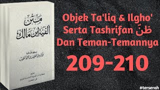 Alfiyyah Ibnu Malik bait 209-210 // Objek Ta'liq & Ilgho' Serta Tashrifan ظنّ & Teman-Temannya //