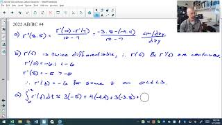 2022 AP Calculus AB/BC FRQ #4 Solution