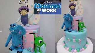 how to make Disney Monsters Inc, 3D Edible characters Birthday cake tutorial.