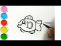 how to draw a easy fish drawing for kids and toddlers. fish