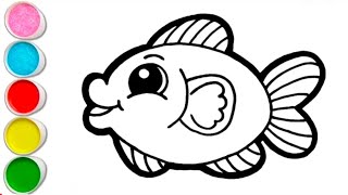 How to draw a easy fish drawing for kids and toddlers. #fish