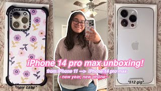 unboxing + setting up the {NEW} iPhone 14 pro max *silver* | 512 gb | ✨aesthetic ✨