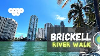 Riverwalk in Brickell, Miami  (4K Ultra HDR Walk)