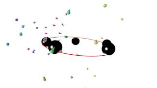 Flocking Algorithm in povray: avoiding collisions by C/R^0.2