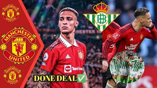 🚨 BREAKING | Antony Leaves Manchester United for Loan Move to Real Betis🟢⚪