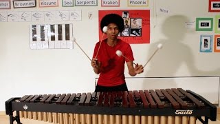 Super Mario Bros on Marimba with 4 Mallets by Aaron Grooves