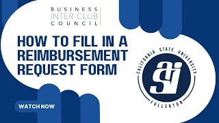 BICC Reimbursement Request Tutorial