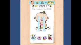 Brain Test Level 43 - Stop the Baby's Crying Please Walkthrough Solution