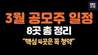 3월 공모주 일정 | 8곳 총 정리 | 주관사는? | 핵심 4곳