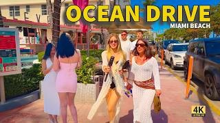 Ocean Drive Miami Beach Walking Tour | South Beach 4K