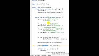 How To Generate Secure Password By using JAVA Coding | JAVA Program |#shorts #shortvideo #java