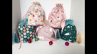 How to Sew a Reusable Drawstring Fabric Gift Bag