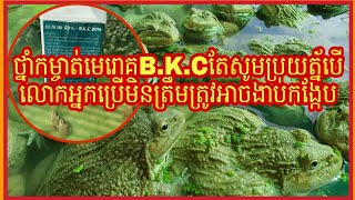 ថ្នាំកម្ចាត់មេរោគ BKC តែសូមប្រយត្ន័បើលោកអ្នកប្រើមិនត្រឹមត្រូវអាចបណ្ដាលឱ្យងាប់កង្កែប