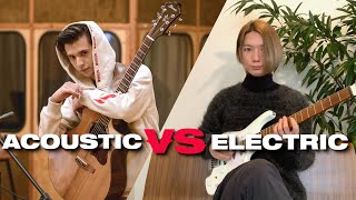 Acoustic VS Electric Guitar - Marcin and Ichika Nito