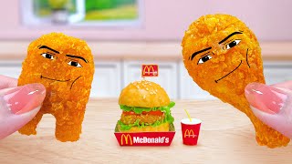 Chicken Nugget Meme Funny 🤠 Miniature Chicken Nuggets and Burger McDonalds  🍔  T