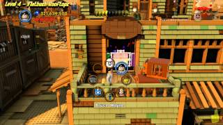 The Lego Movie Videogame: Level 4 Flatbush Rooftops - FREE PLAY - (Pants \u0026 Gold Manuals) - HTG