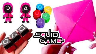 DIY all games of squid game | Paper craft ideas |  How to make paper ddakji, Gongi, Jegi