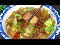 cabbage pork stew vermicelli nutritious and delicious