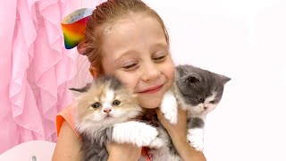 Nastya has two little kittens