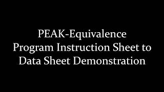 PEAK-Equivalence Program Instruction Sheet to Data Sheet