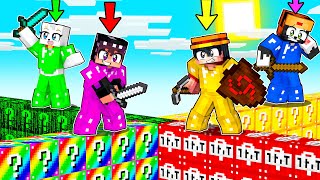 🌈 DESAFIO de LUCKY BLOCKS MAGICOS VS HACKER VS ARCOIRIS 😂❓ MURALLAS de LA SUERTE con Los PANAS