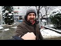 larissa city greece walking tour in snow