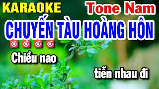 Chuyến Tàu Hoàng Hôn Karaoke Tone Nam Nhạc Sống Cm | Huỳnh Lê