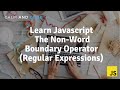 Learn Javascript | The Non Word Boundary Operator (Regular Expressions)
