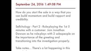 Sellchology - Part 2 - Jonathan Dawson role-playing the 1st 5 minutes with a customer