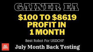 Gainer EA Forex MT4 Robot 2023 July Month Back Testing | Best forex robots