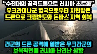 “수천대의 공격드론으로 러시아 초토화” 우크라이나군 영국으로부터 지원받은 드론으로 크림반도와 돈바스 지역 회복 러군의 드론 공격에 열받은 우크라군의 보복작전에 러시아 난리난 상황