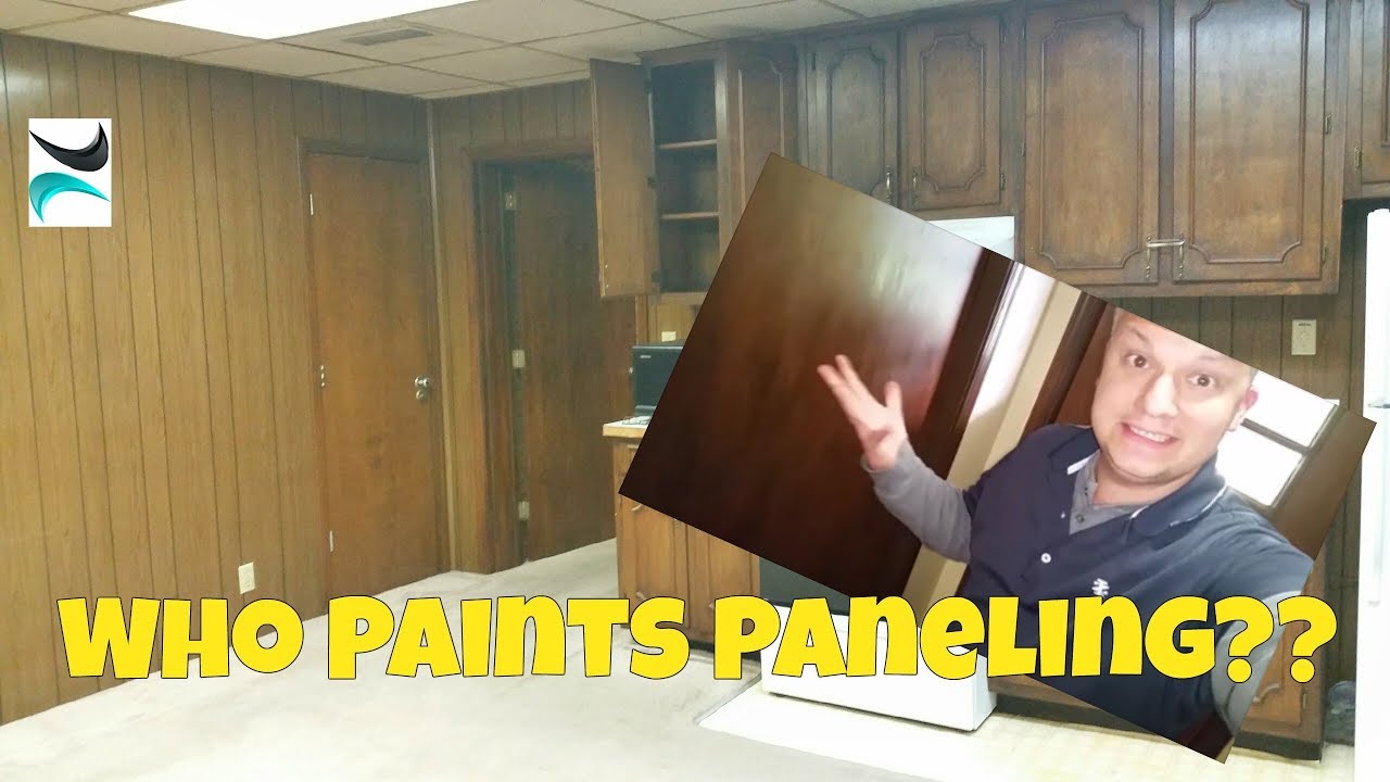 How To Paint UGLY BROWN PANELING - YouTube