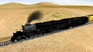 UP BIG BOY #4006 on Trainz 2009. HD!!!