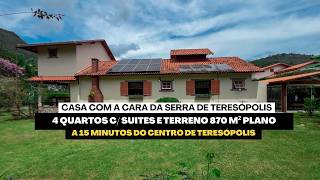 Veja o privilégio de morar em Teresopolis - Casa com 4 quartos com suítes e lazer no terreno plano!