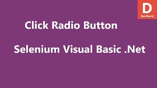 Selenium Visual Basic .Net Click Radio Button