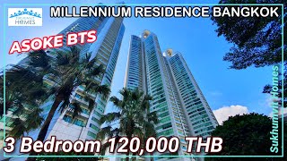 Luxury 3 Bedroom For Rent 33rd Floor Millennium Residences Bangkok 120,000 THB Monthly