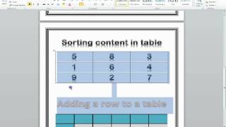 Word add rows ,table layout, sort tables Jarrod Powell