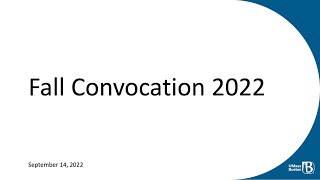 UMass Boston Fall 2022 Convocation