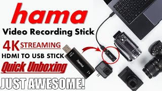 4K PLUG \u0026 PLAY STREAMING STICK! | Hama USB-HDMI 4K Video Recording/Streaming Stick Quick Unboxing