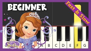 Sofia The First - Theme Song - BEGINNER  Piano Tutorial ✅